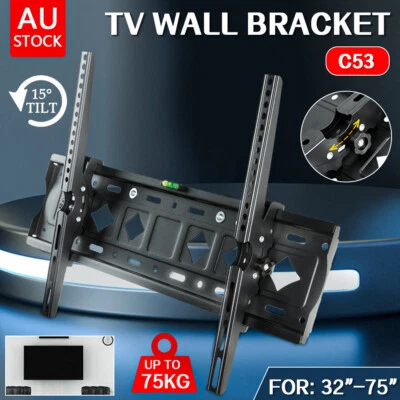 $27.59 • Buy TV Wall Mount Bracket Tilt Slim LCD LED 32 40 42 47 50 55 60 62 65 70 75 Inch