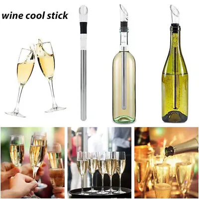 Wine Bottle Chiller Stick Stainless Steel Rod Ice Cooling Cooler Pourer Spout UK • £6.99