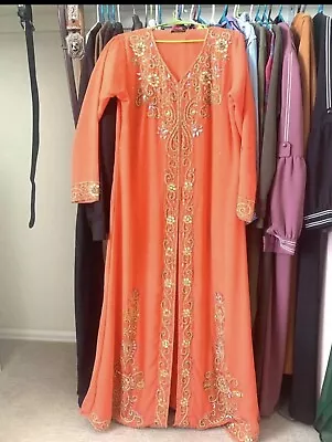 New Moroccan Dubai Kaftans Farasha Abaya Dress Very Fancy Long Gown - Free Ship! • $40