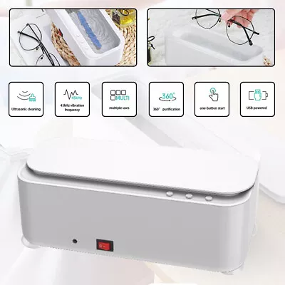 Ultrasonic Jewelry Cleaner Denture Eyeglasses Coins Glasses Cleaning Machine USA • $15.09