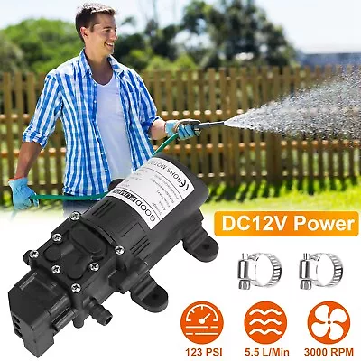 12V DC Water Pump Diaphragm Self Priming Sprayer RV Camper Marine Boat 5.5L/Min • $19.99