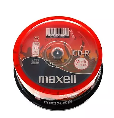 25 X MAXELL CD-R 80 MINS XL-II RECORDABLE DIGITAL AUDIO CD BLANK DISCS • £9.95