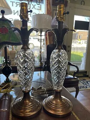 Beautiful Pair Of Bronze Finish Pineapple Crystal Table Lamps  • $250