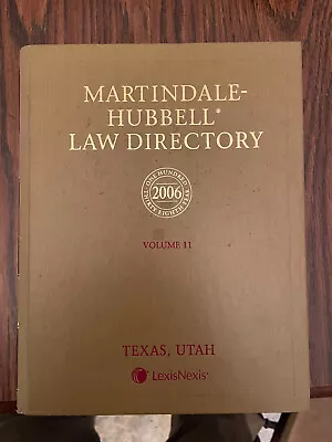 Martindale Hubbell Law Directory Volume 11 Lawyers 2006 Legal Display Book TEXAS • $17.99