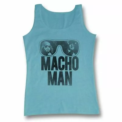 Adult WWE World Wrestling Entertainment Old School Macho Man Glasses Blue Tank • $22.95