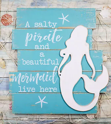 Ebros Mermaid Starfish Wall Decor A Salty Pirate And Beautiful Mermaid Live Here • $32.99