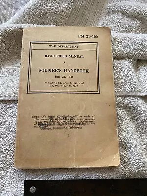 1941 Basic Field Manual Soldiers Handbook July 23 1941 Militaria WWII • $14.99