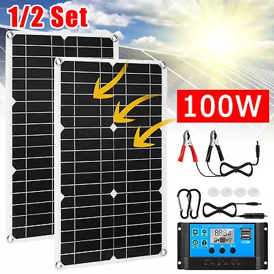 Flexible Solar Panel 100W 12V Mono Lightweight For Caravan RV Camper Trailer USA • $29.99