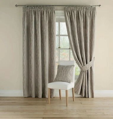 £19.99 • Buy One Pair Of MONTGOMERY High Quality Chenille  Meadow Lined Pencil Pleat Curtains