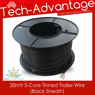 $56.30 • Buy 20 Meter X 5-Core 6A Tinned Copper LED Trailer Wire Wiring - Marine/Boat/Caravan