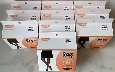 $19.99 • Buy L'eggs Ultra Sheer Pantyhose Reinforced Panty Coffee - D Leggs 10-Pair Multipack