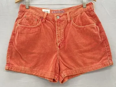 VTG Womens Z Cavaricci Shorts Sz. 31 High-Rise Orange Corduroy 3.5  Inseam Retro • $25.46