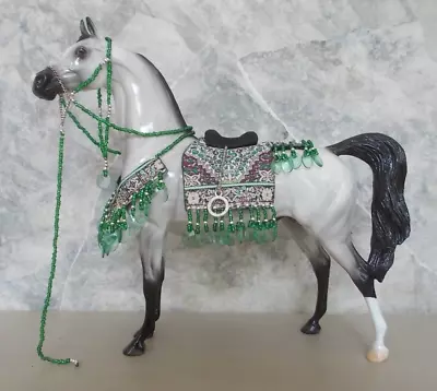 Beautiful Traditional Scale Green Beaded Model Horse Arabian Costume NO HORSE • $135