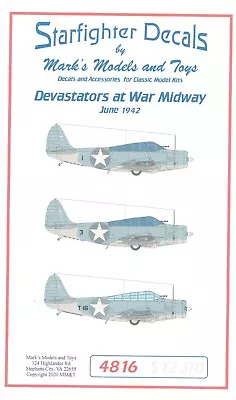 1/48 Starfighter Decals (4816) Devastators At War Midway June 1942 • $9.99