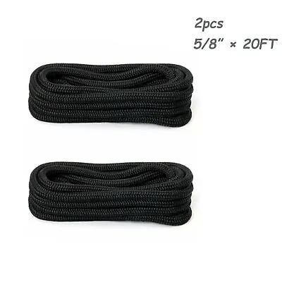 2 Pack 5/8 In 20 FT Double Braid Nylon Dock Line Mooring Rope Boat Anchor Rope • $28.99