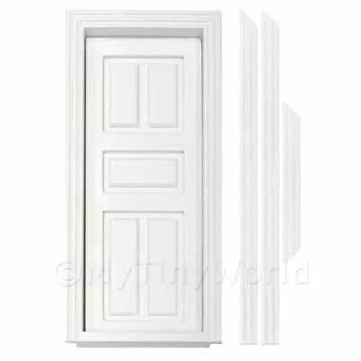 Dolls House Miniature Internal White Painted 5 Panel Wood Door • £6.90