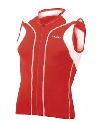 Craft Sports Men's Sleeveless Tri Top Bright Red Small New • $49.99