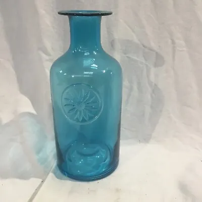 Dartington Glass Kingfisher Blue Bottle Vase • £50