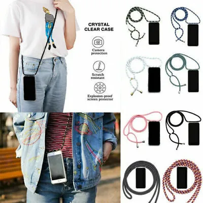 Cross Body Phone Clear Case Neck Lanyard Strap For IPhone 11 Pro Max XS 7 8 Plus • £4.79
