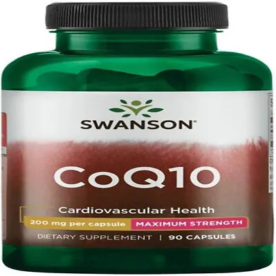 Swanson CO Q-10 CoQ10 CoQ-10 200 Mg 90 Capsules Heart Brain Health • $21.35