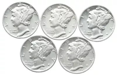 High Grade Lot 1941 1943 1941-S 1939 1945-S Mercury Dime Collection *363 • $11.50