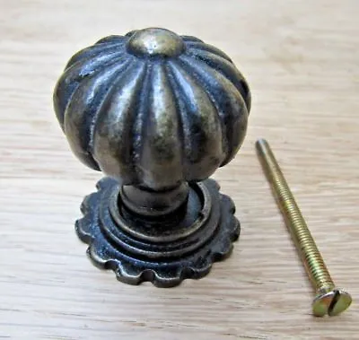 Pack Of 5 PUMPKIN WITH BASE Cast Iron Vintage Cabinet Antique Brass • £14.95