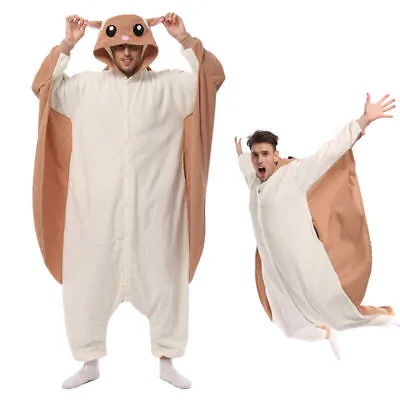 Adult Kids Flying Squirrel Onesis Pajamas Men Child Women Halloween Costumes • £19.94