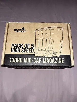 130 Round Lancer Tactical High Speed Mid-Cap Airsoft Magazine 5 Pack • $40