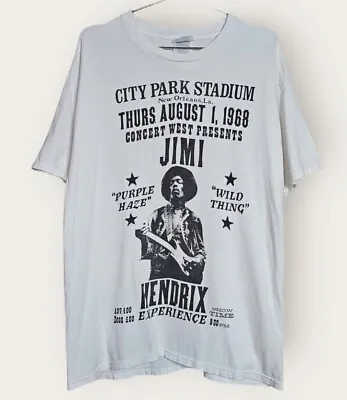 Vintage Jimi Hendrix Experience Concert T-Shirt City Park Stadium Size Large • $69.98