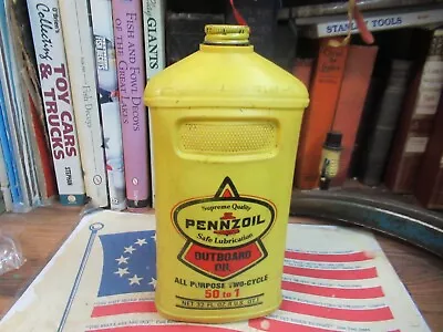 PENNZOIL OUTBOARD MOTOR OILTWO CYCLE 1 Quart Plastic Container 1970's EMPTY • $49.99