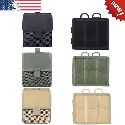 Tactical Hook & Loop Panel MOLLE Patch Converter Adapter With Mesh Pouch Kit Bag • $8.89