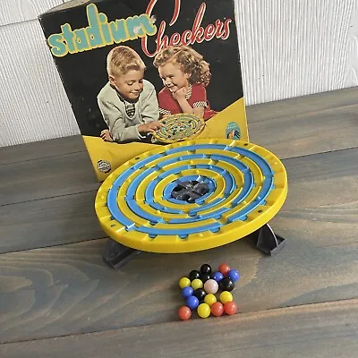 Vintage 1952 Stadium Checkers Game Schaper #300 - Missing Some Marbles (GG) • $12.99