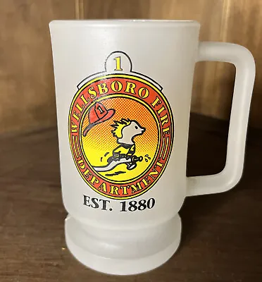Wellsboro Fire Department Volunteer Vintage Frosted Glass Mug • $14.95
