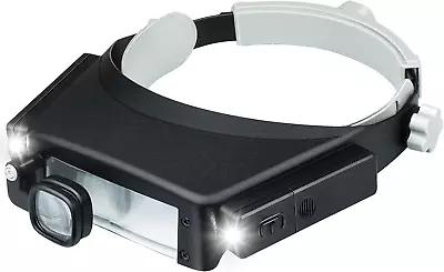 Headband Magnifier With Led LightHead Lamp Magnifying Glass1.5X 3X 6X 8X Jewele • $21.60
