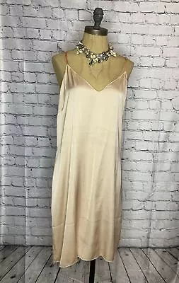 Missoni Dress 48 Large Champagne Nude Silky Slip V-Neck Chemise Nightgown • $69.95