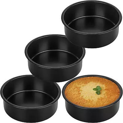 4.5-Inch Cake Pan Set Of 4 Nonstick Stainless Steel Baking Round Cake Pans Tins • $21.24