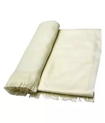 Men's Plain Off White Woolen Lohi Shawl Scarf Scarves 50  X 100  • $40