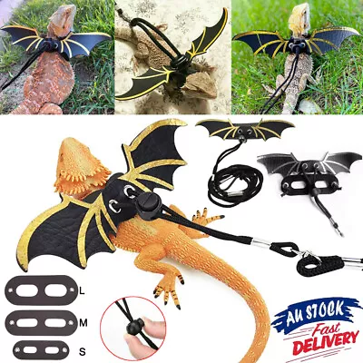 Lizard Harness Leash Bearded Dragon Cool Leather Wings Reptile Adjustable 3 Size • $4.31