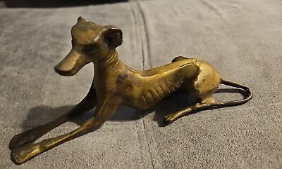 Vintage Retro Greyhound-Whippet Solid Brass Figurine 10.5  • $39.98