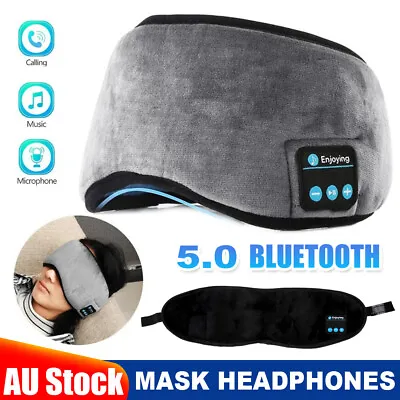 $14.95 • Buy Eye Mask Headphones Headset Noise Cancelling Sleep Headband Comfortable Travels