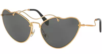 Authentic Miu Miu  Sunglasses MU 55RS-7OE1A1 Gold W/Grey Lens 65mm   NEW  • $106.15