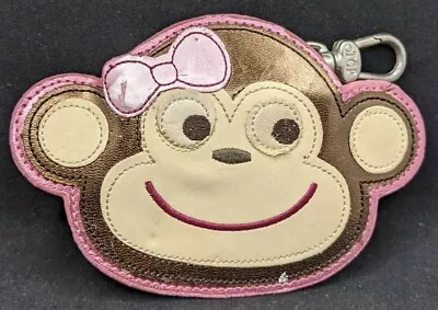 TCP Childrens Place Pink Monkey Keychain Coin Purse For Backpack Clip Zip • $8.99