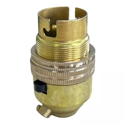 £6.85 • Buy Jeani Brass Lamp Holder Switched Bayonet BC Bulb Lamp Holder 10mm Screw Thread