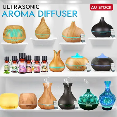 $20.99 • Buy Aromatherapy Diffuser Aroma Essential Oil Ultrasonic Air Humidifier Mist 7 LED