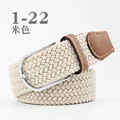 Elastic Fabric Braided Belt Enduring Stretch Woven Belt For Women Men Unisex • $9.95