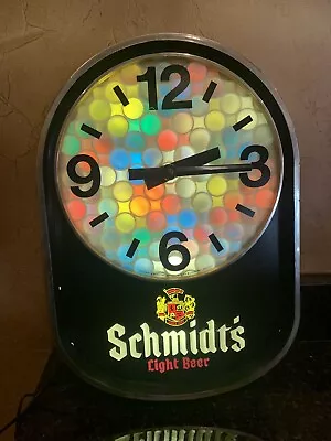 Vintage Schmidt's Of Philadelphia Beer Clock. Rainbow Lights! 14 H X 10 W X 4 L. • $69.95