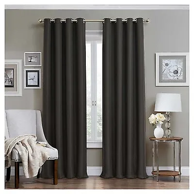 95 X52  Wyndham Thermaweave Blackout Curtain Panel Gray - Eclipse • $13.99