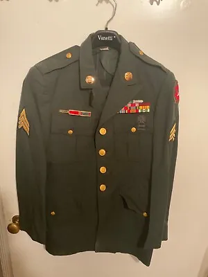 Military Uniform Army Uniform With Pants 37 Regular Vintage • $29.99