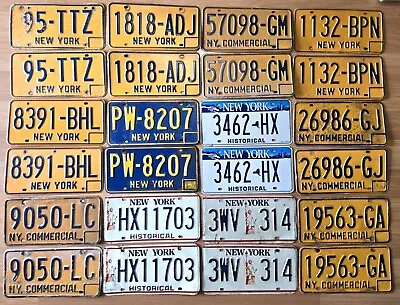 OLD VTG LOT OF 24 NEW YORK STATE LICENSE PLATE 12 PAIR NY 70s-00s AUTO  MAN CAVE • $199