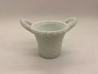 Vintage  Milk Glass Basket Toothpick Holder    B17 • $7.95